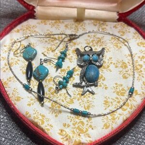 Silver and Turquoise Jewelry Lot